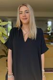 Made in Italy Paulo Pillow Cotton Shirt Dress Black